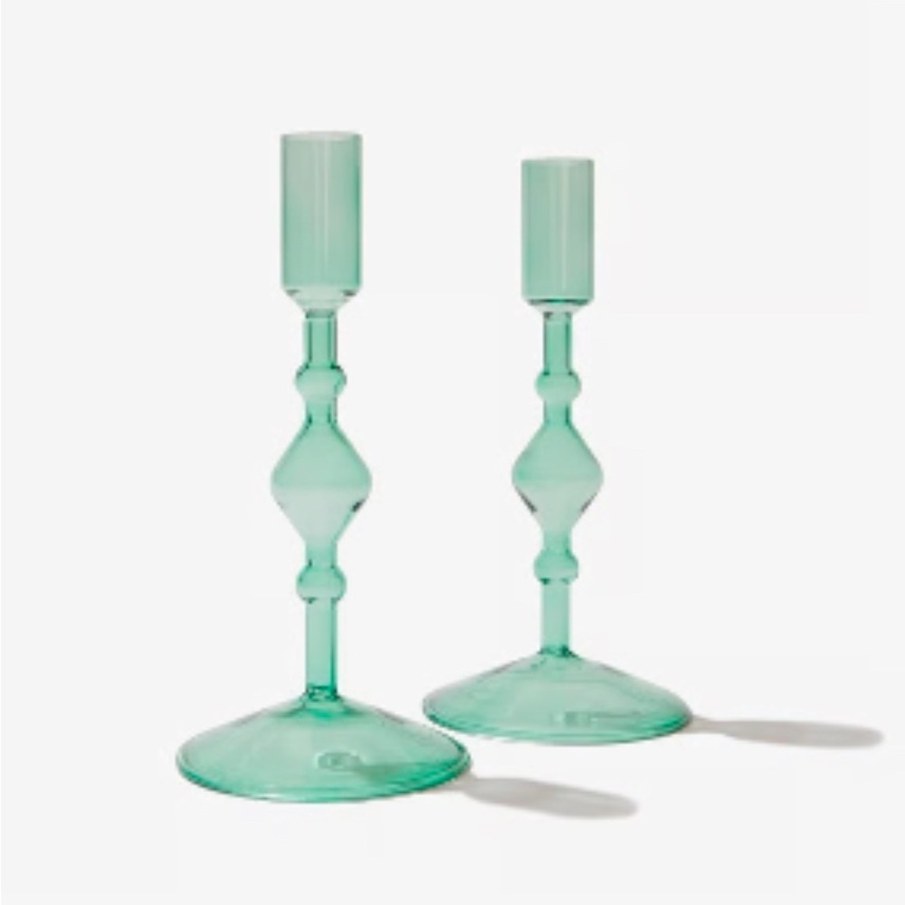 5/$25!! Poketo Green Glass Candle Holders